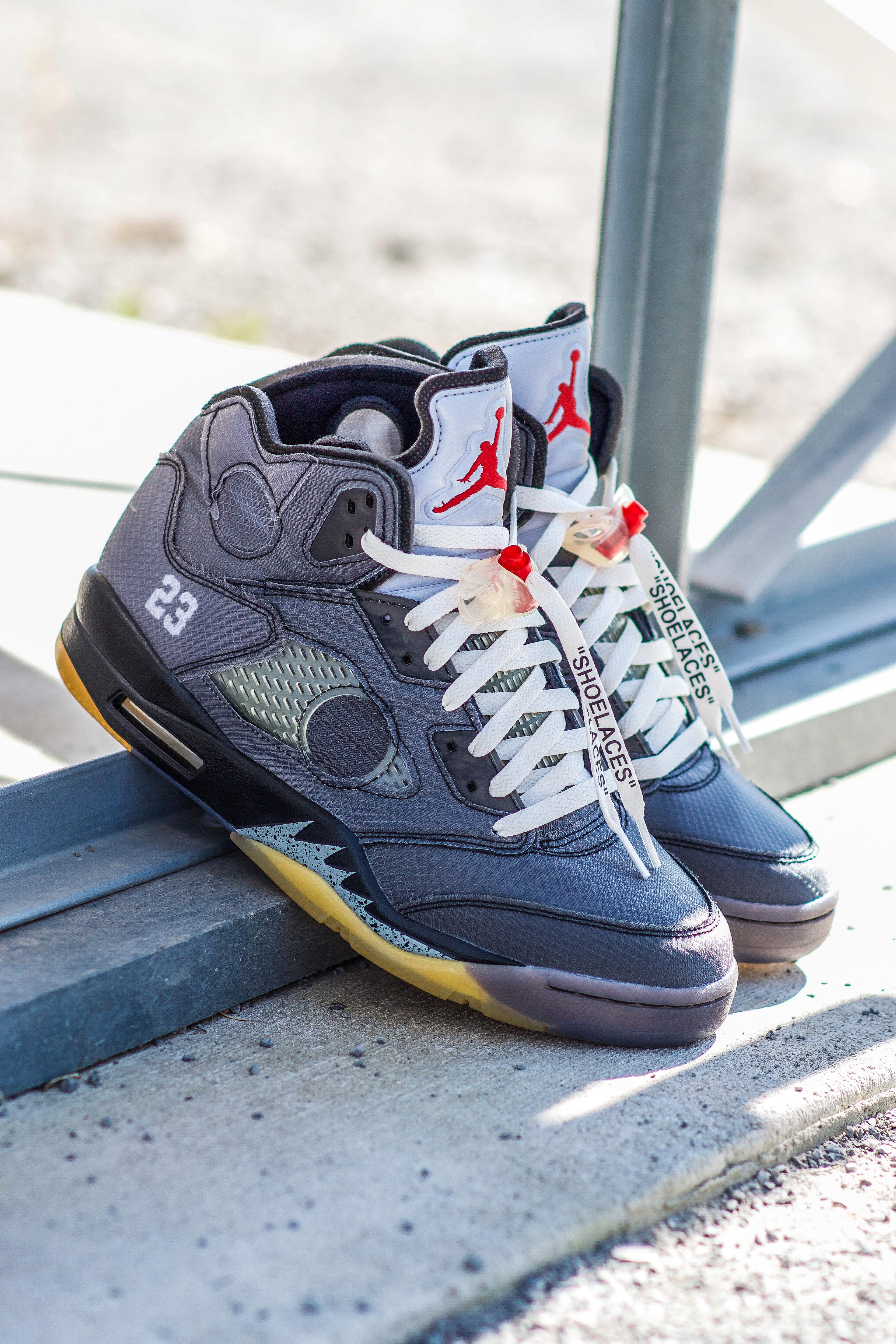 off white jordan 5 blue