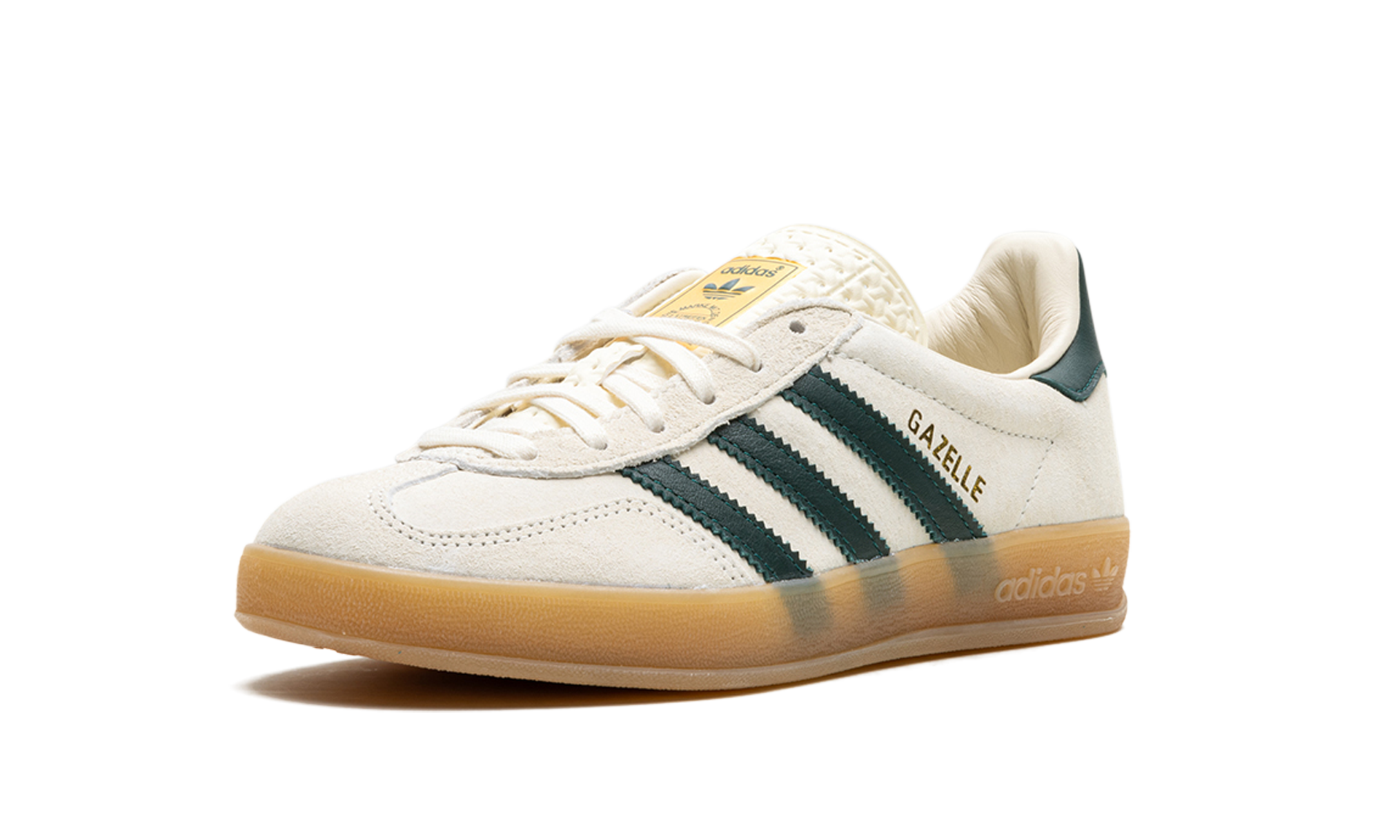 Adidas Gazelle Indoor Cream White Collegiate Green Gum 5
