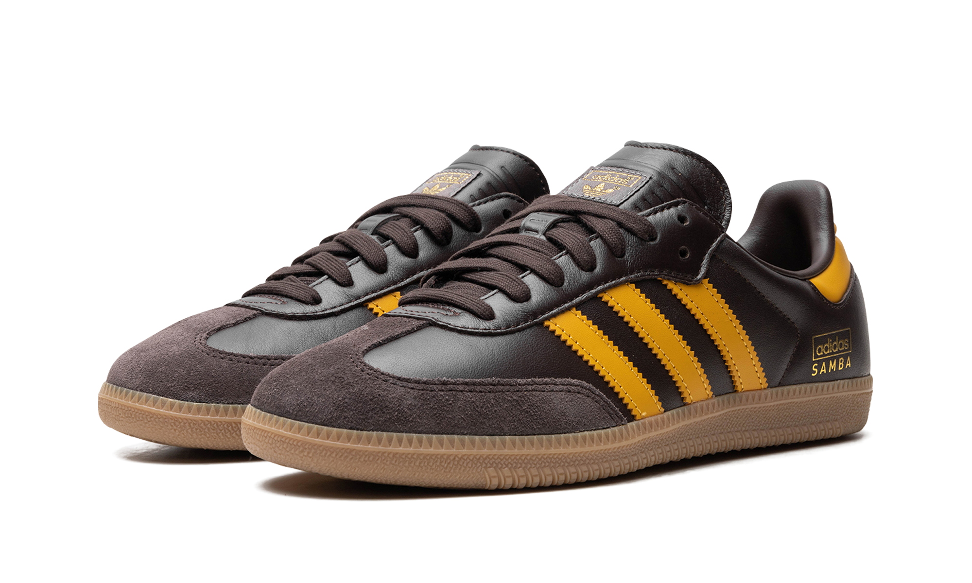 Adidas Samba OG Dark Brown Preloved Yellow 3