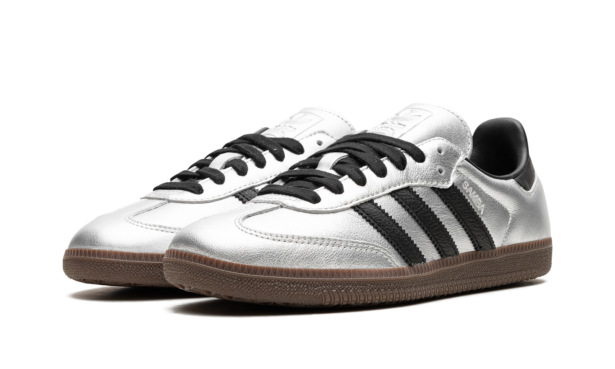 Adidas Samba OG Silver Metallic Black Gum (W) 2