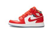 Air Jordan 1 Mid Barcelona Sweater Red Patent (GS) 2