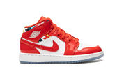 Air Jordan 1 Mid Barcelona Sweater Red Patent (GS) 7