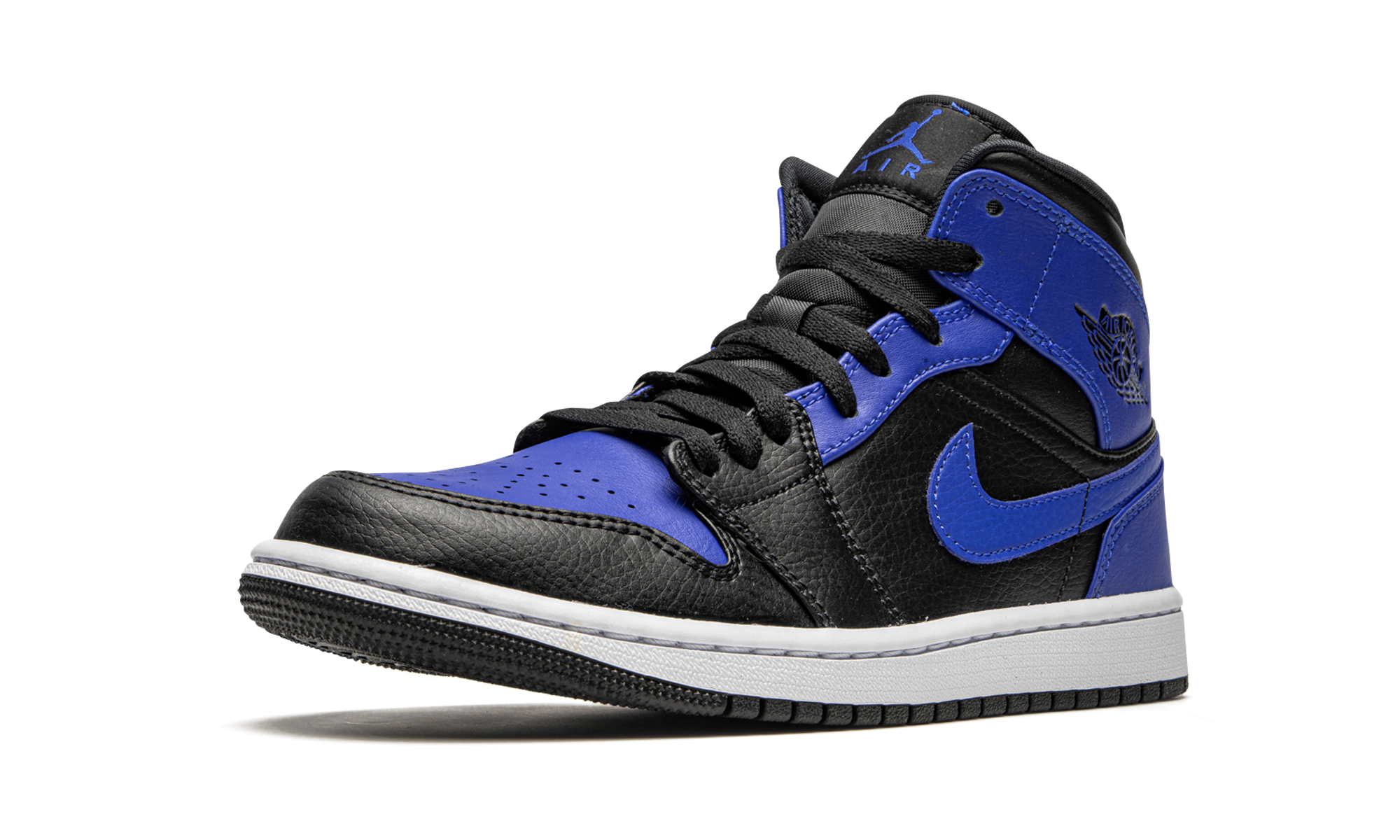 Air Jordan 1 Mid Hyper Royal Tumbled Leather