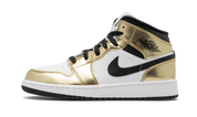 Air Jordan 1 Mid Metallic Gold Black White (GS) 2