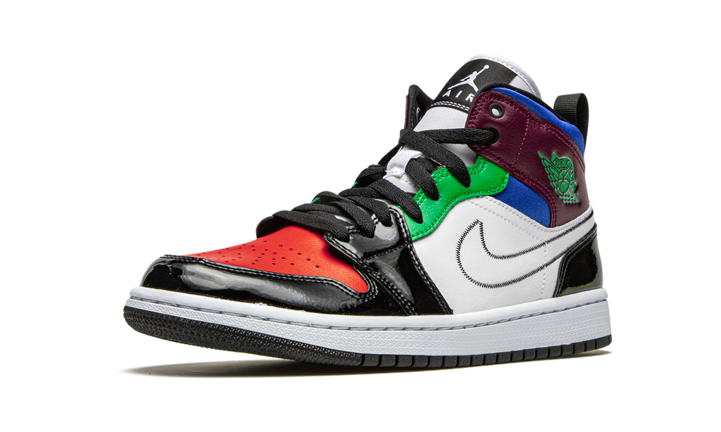 Air Jordan 1 Mid SE Black White Multi-Color (W) 5