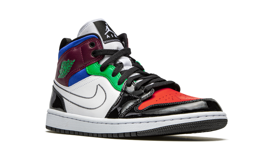 Air Jordan 1 Mid SE Black White Multi-Color (W) 8