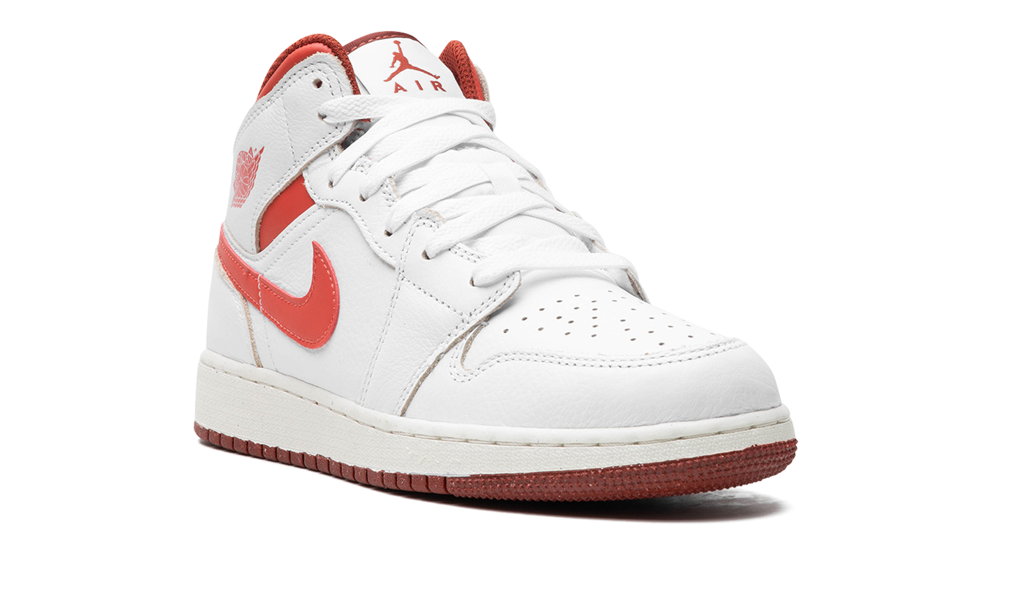 Air Jordan 1 Mid SE GS White Dune Red 2