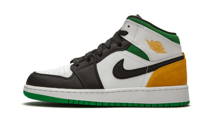 Air Jordan 1 Mid Se White Laser Orange Lucky Green