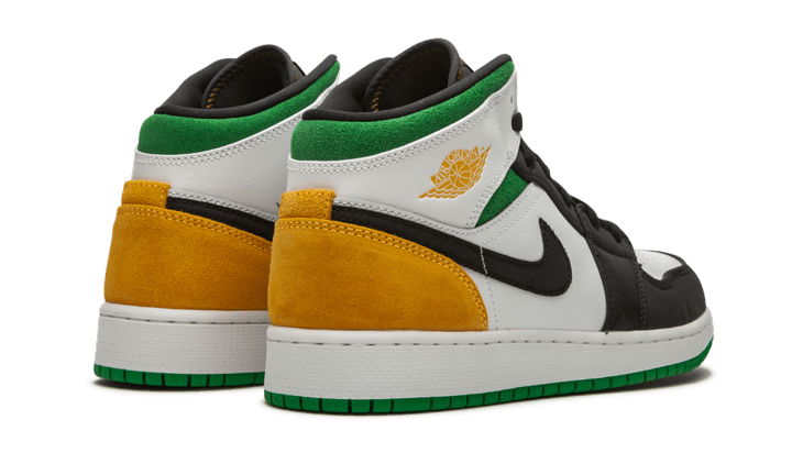 Air Jordan 1 Mid Se White Laser Orange Lucky Green