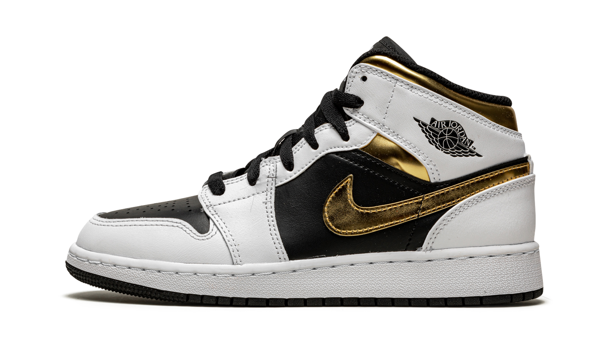Air Jordan 1 Mid White Gold Black (GS) 2