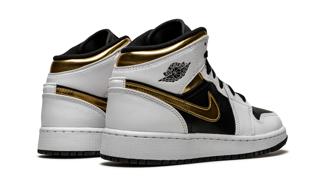 Air Jordan 1 Mid White Gold Black (GS) 4