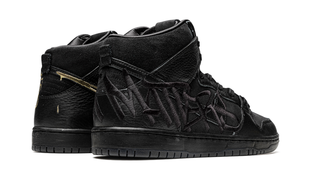 FAUST x Nike SB Dunk High 'Black and Metallic Gold' 4