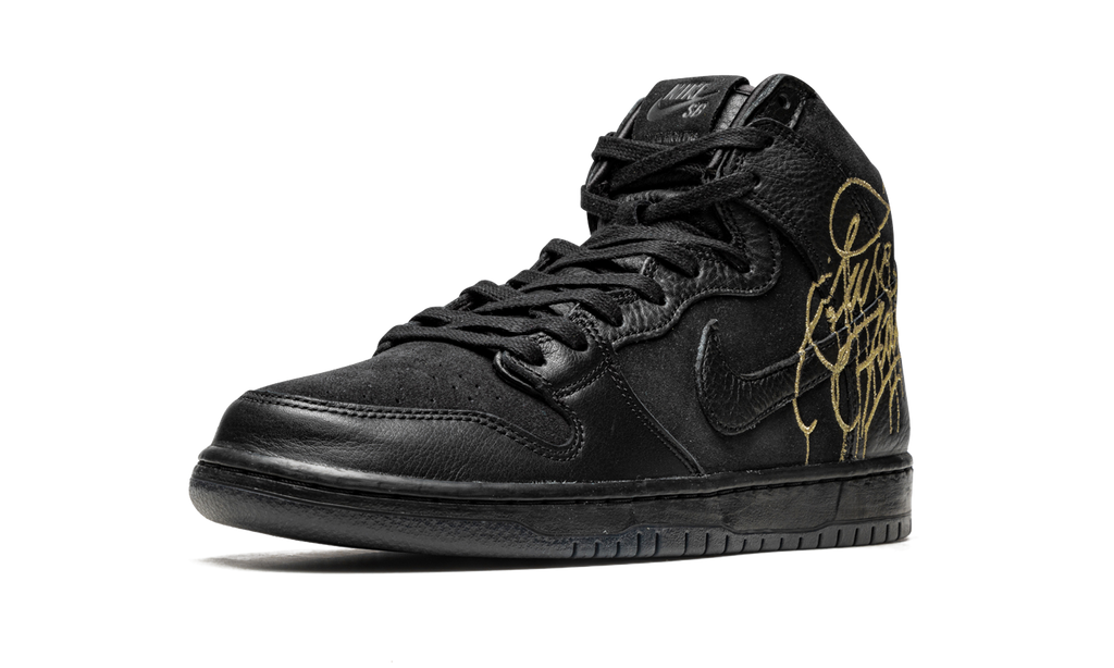 FAUST x Nike SB Dunk High 'Black and Metallic Gold' 5