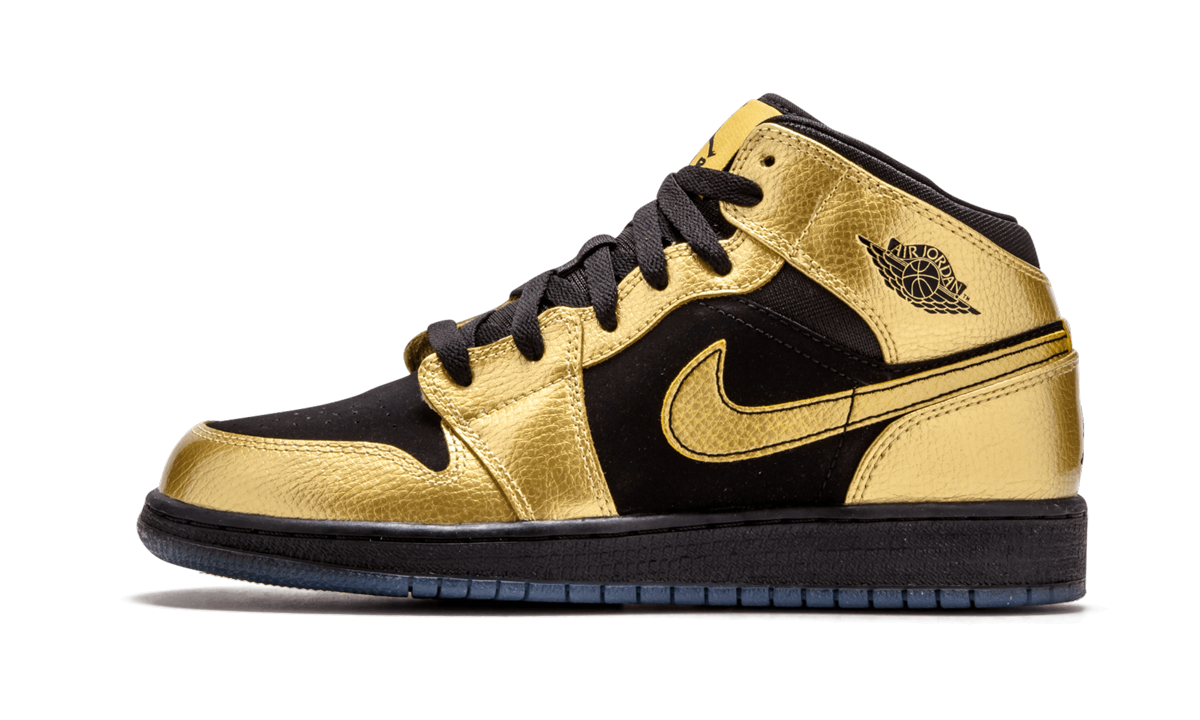 Air Jordan 1 Mid Metallic Gold Coin Black (GS)
