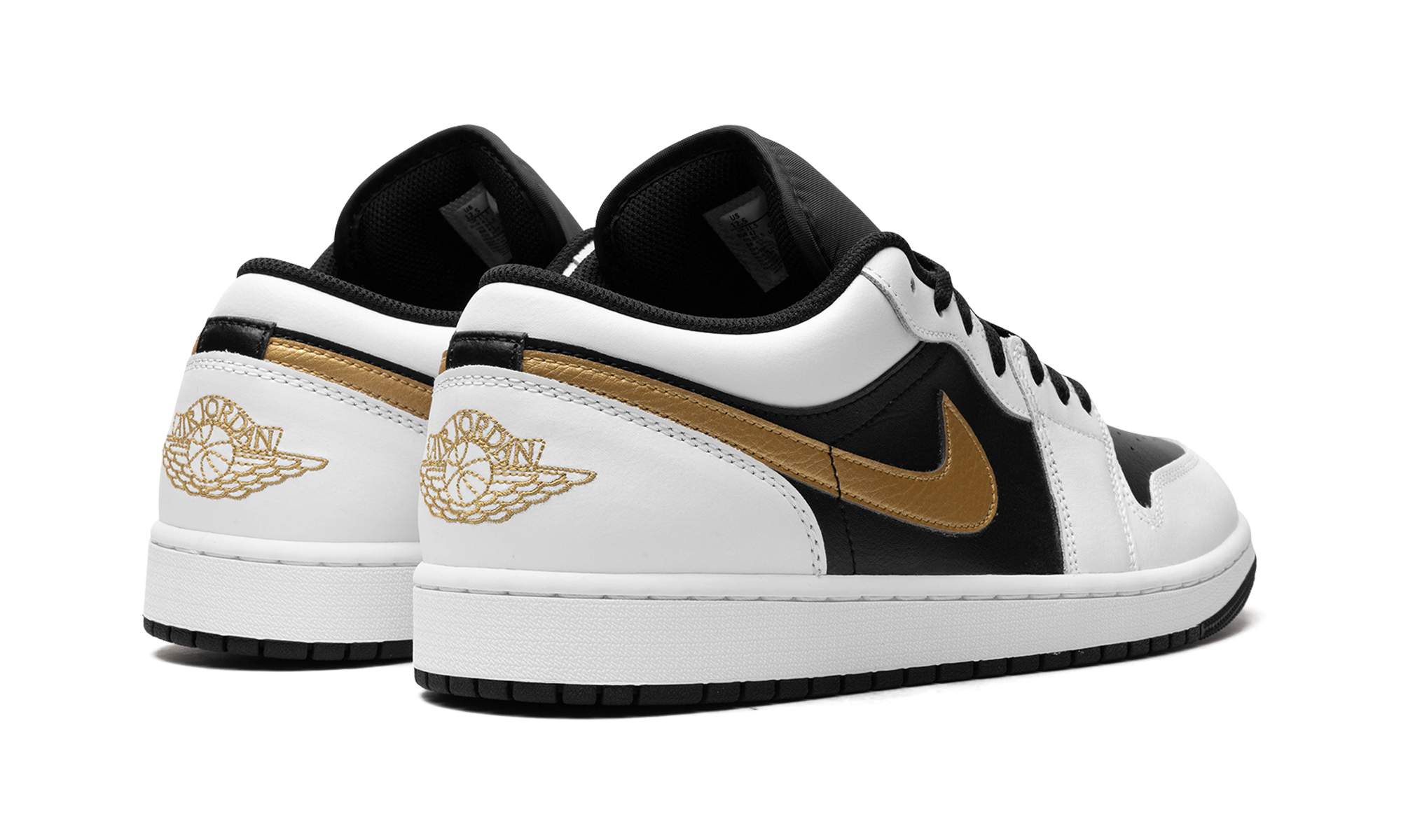 Jordan 1 Low White Black Metallic Gold Swoosh 4
