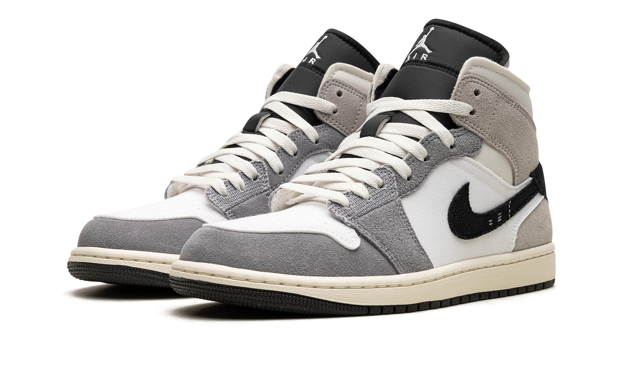 Jordan 1 Mid SE Craft White Cement Grey Black 3