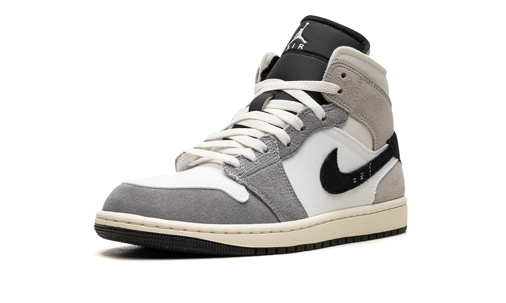 Jordan 1 Mid SE Craft White Cement Grey Black 5