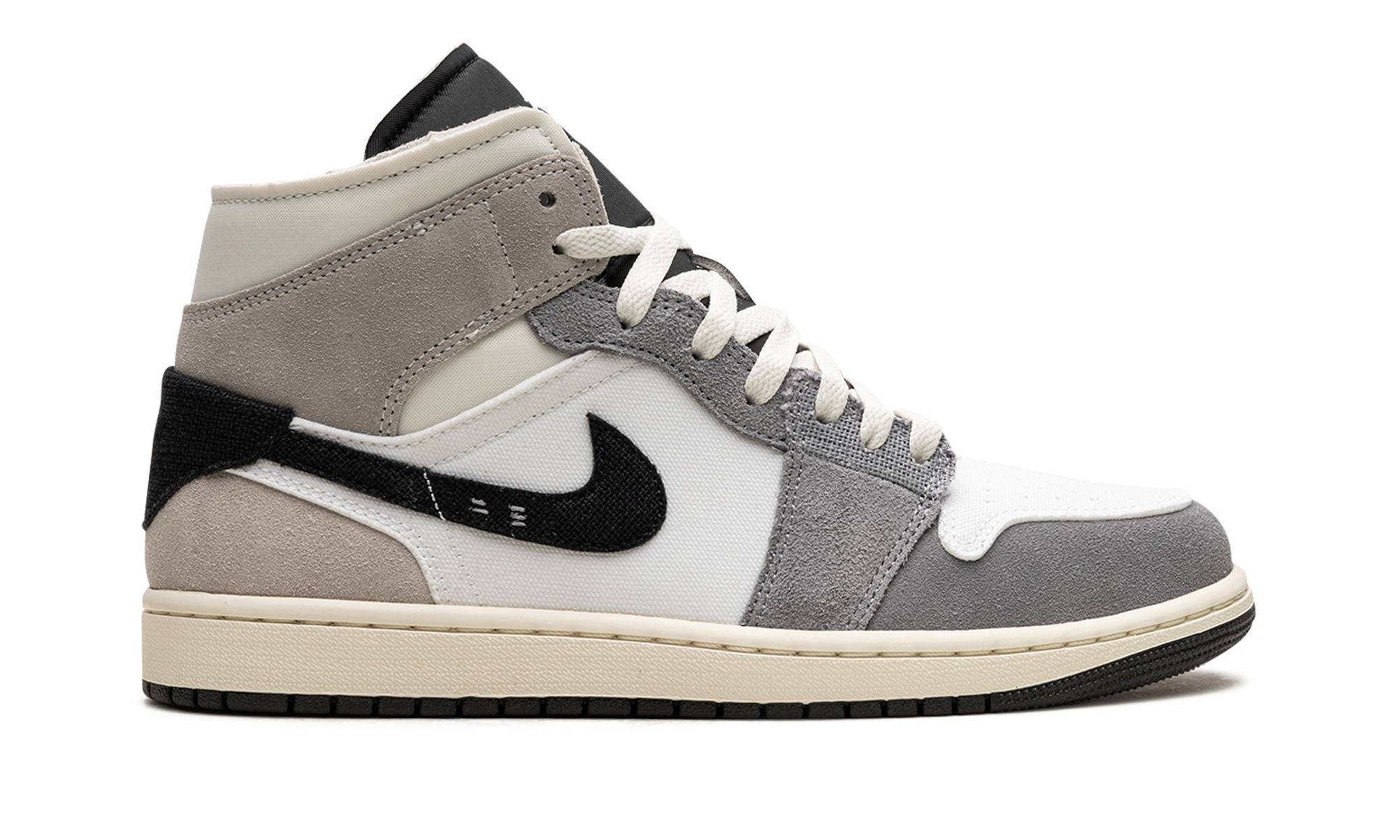 Jordan 1 Mid SE Craft White Cement Grey Black 7