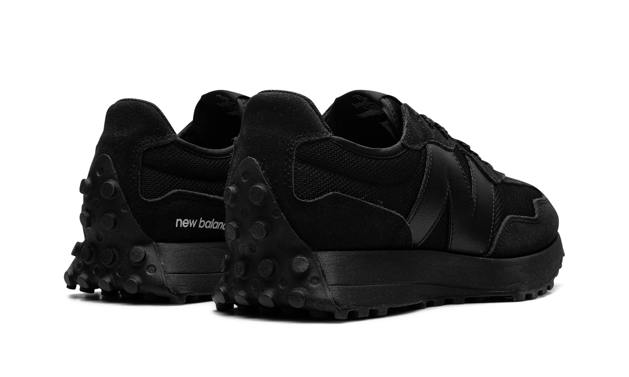 New Balance 327 Black White Tongue Logo 4