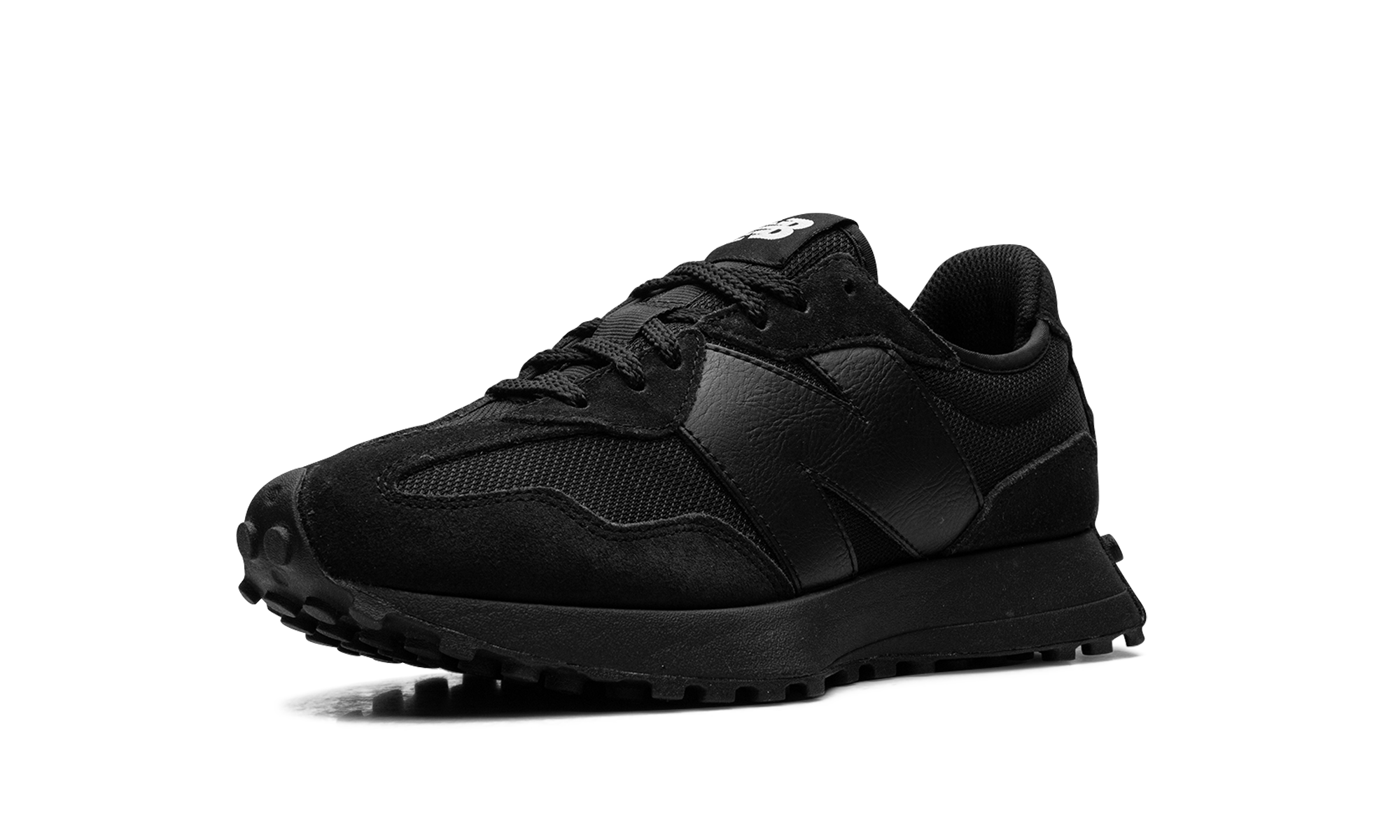New Balance 327 Black White Tongue Logo 5