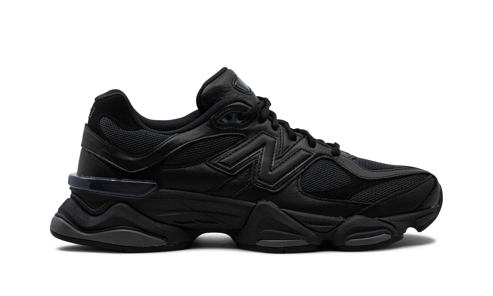 New Balance 9060 Triple Black Leather 10
