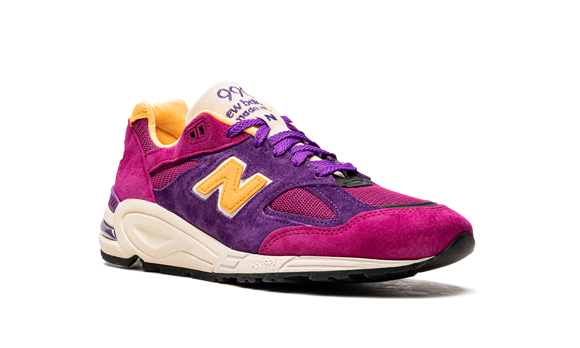 New Balance 990V2 Made in USA Teddy Santis Purple Yellow 5