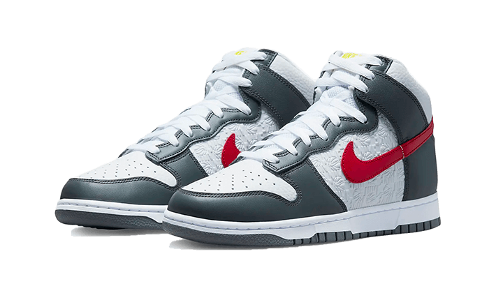 Nike Dunk High Embossed Basketball Gray Red 5