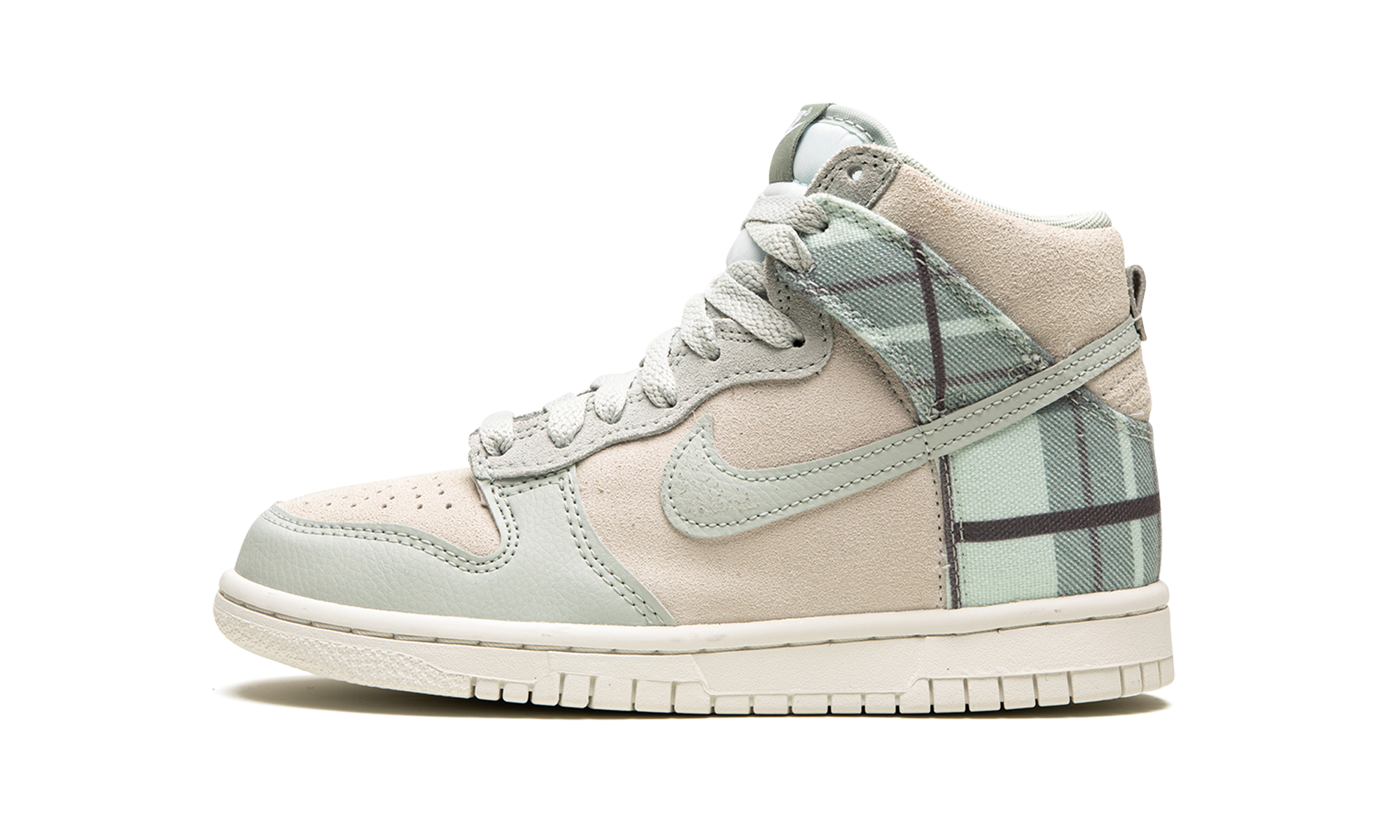 Nike Dunk High SE Tartan Plaid White Light Green (GS) 1
