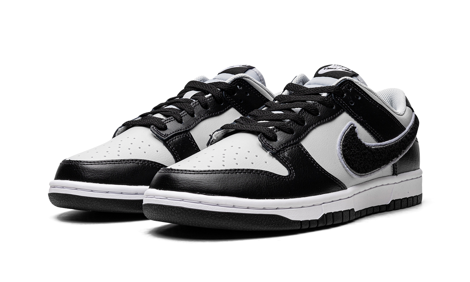 Nike Dunk Low Chenille Swoosh Black Grey 3