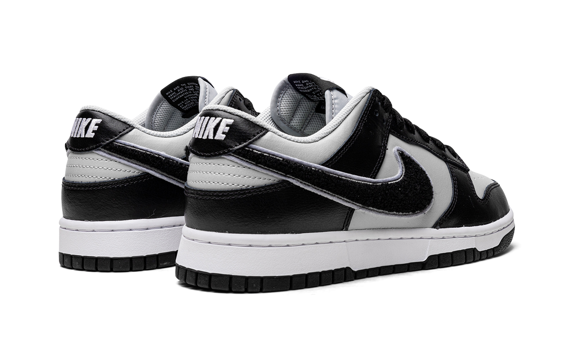 Nike Dunk Low Chenille Swoosh Black Grey 4