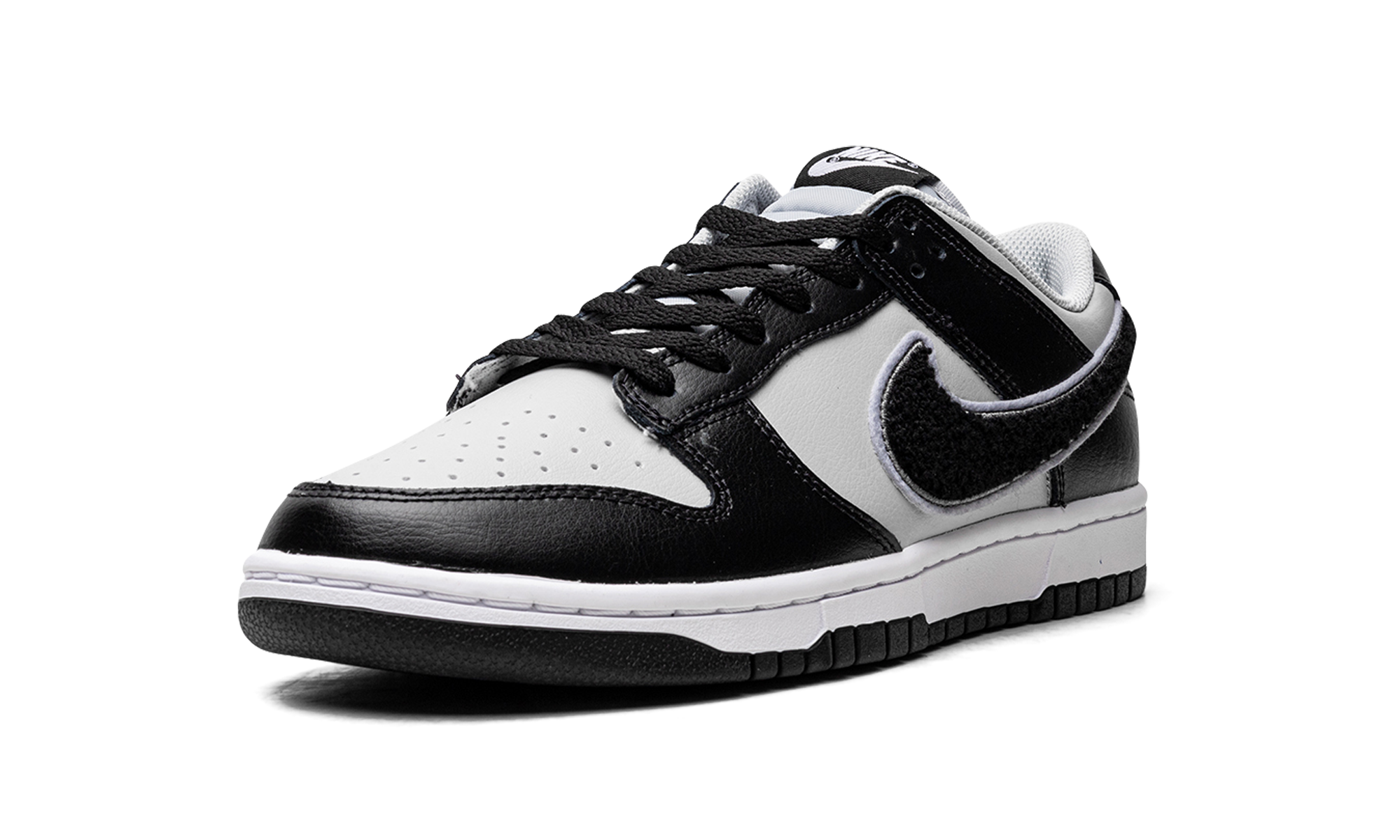 Nike Dunk Low Chenille Swoosh Black Grey 5