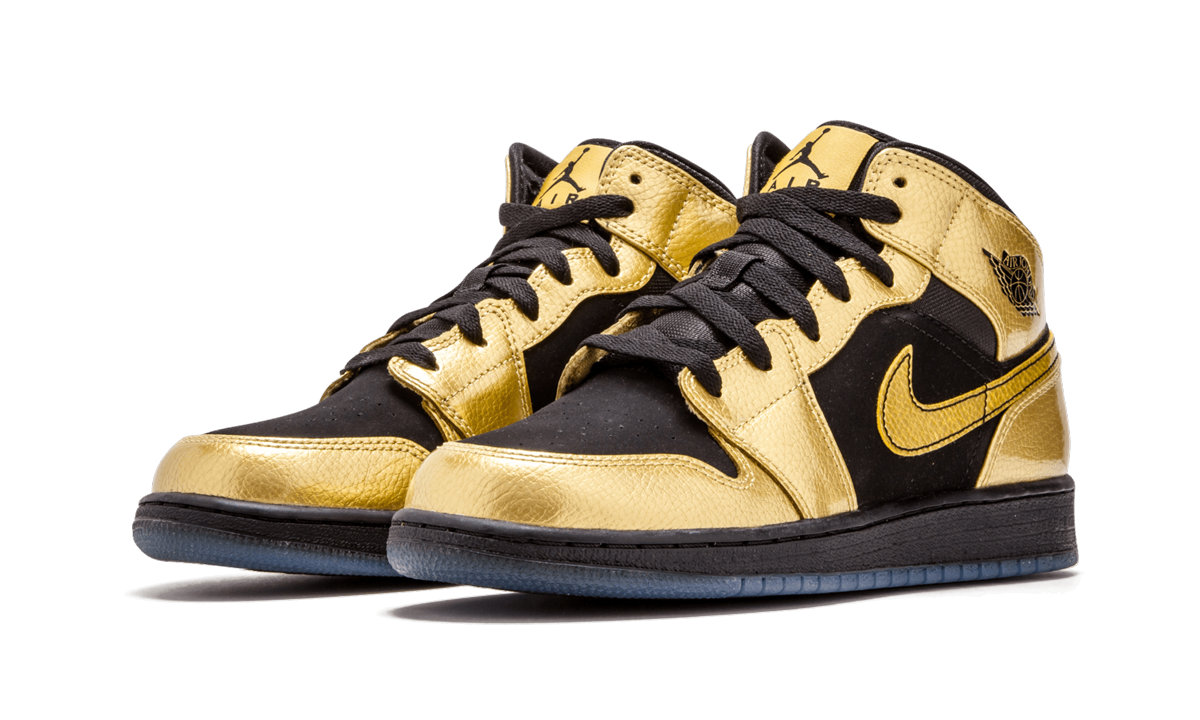 Air Jordan 1 Mid Metallic Gold Coin Black (GS)