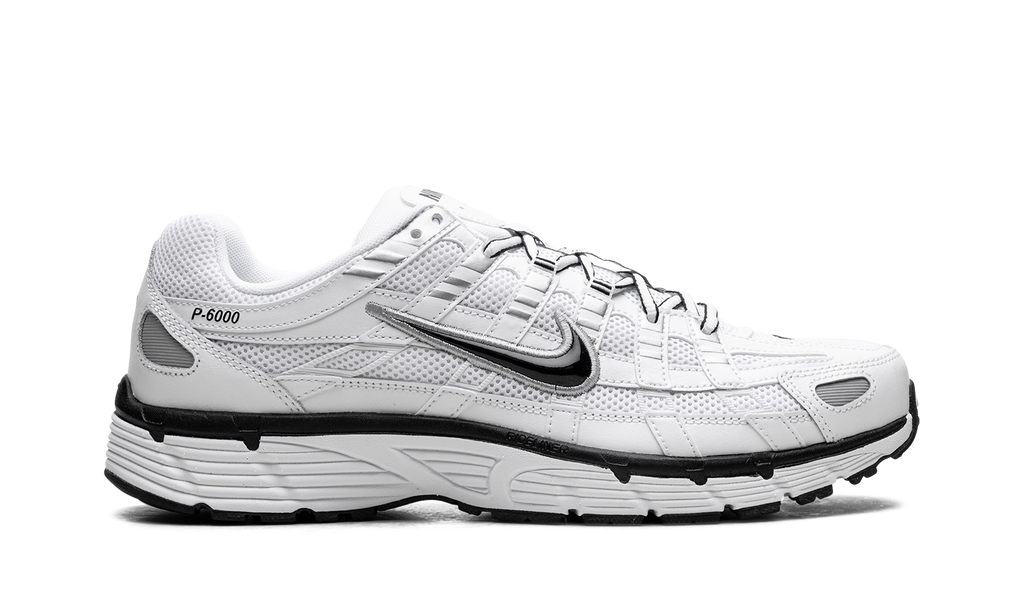Nike P-6000 White Metallic Silver Black