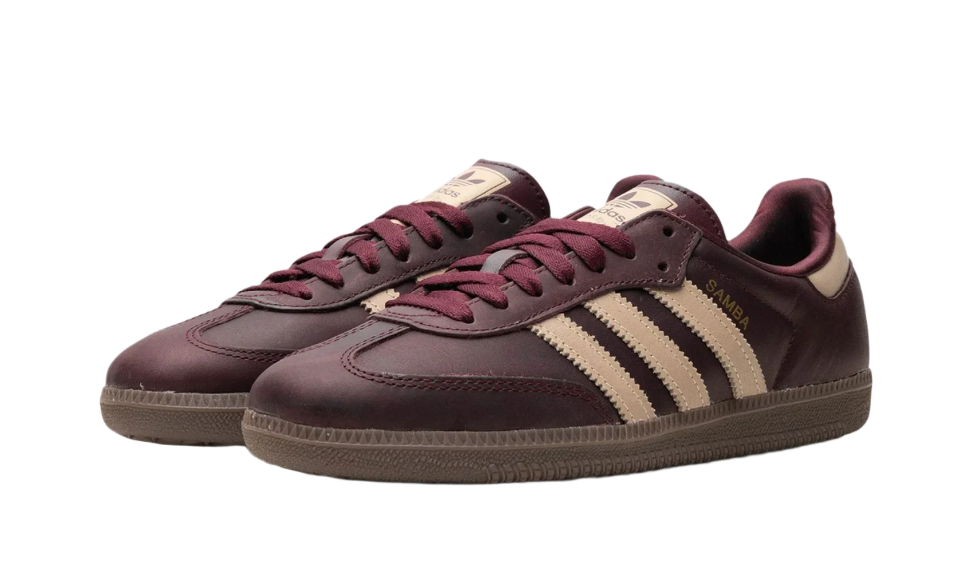 Adidas Samba Maroon Crystal Sand Bordo Dourado