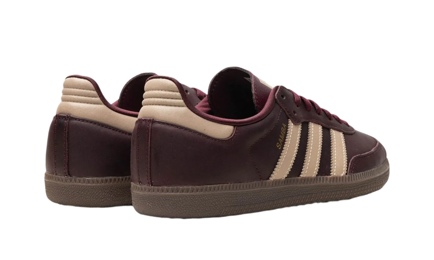 Adidas Samba Maroon Crystal Sand Bordo Dourado