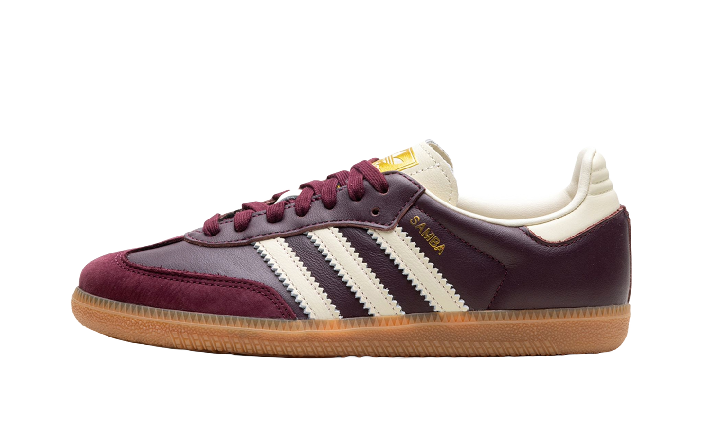 Adidas Samba OG Maroon Gold Metallic Bordeaux