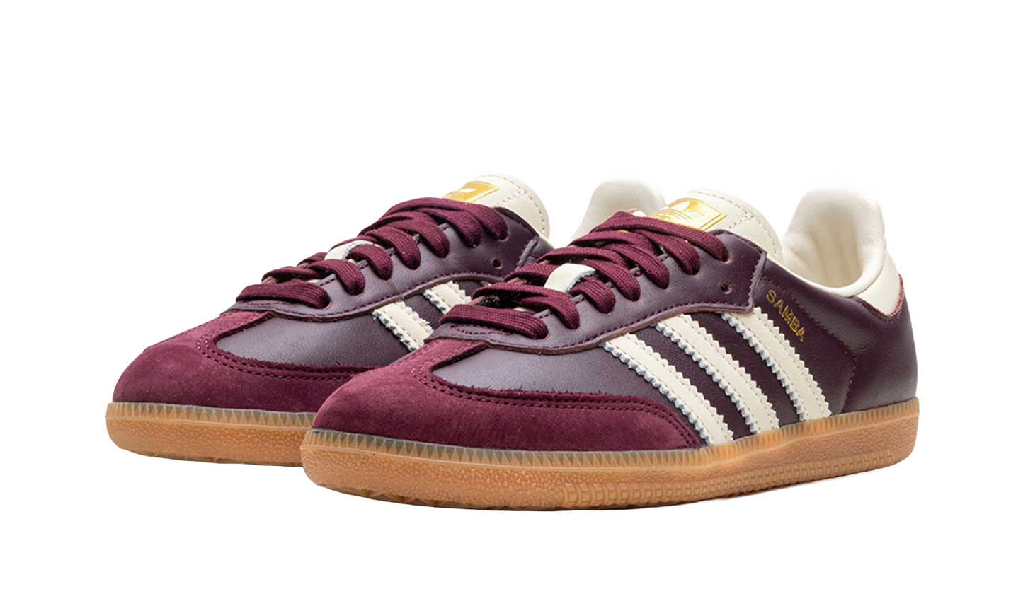 Adidas Samba OG Maroon Gold Metallic Bordeaux