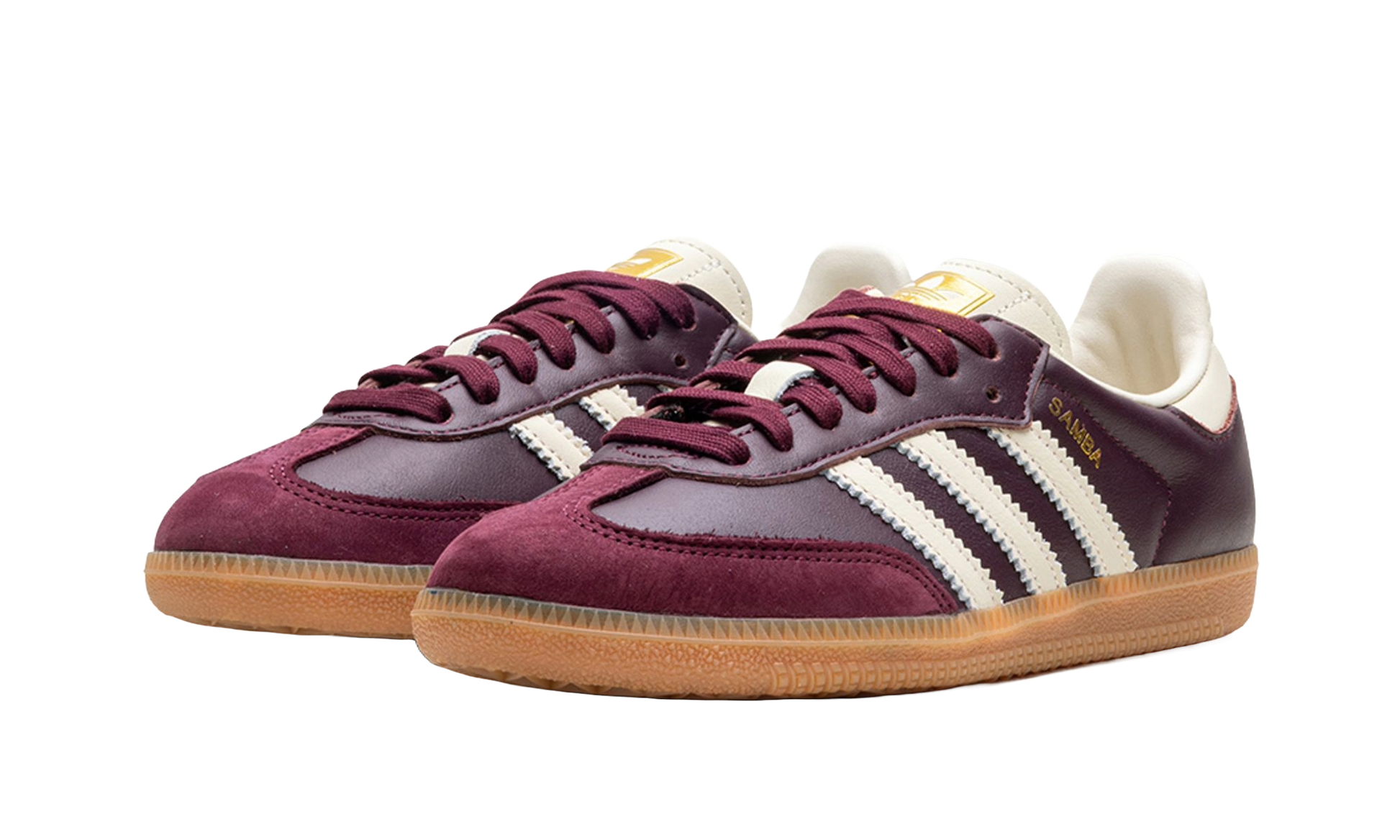 Adidas Samba OG Maroon Gold Metallic Bordeaux