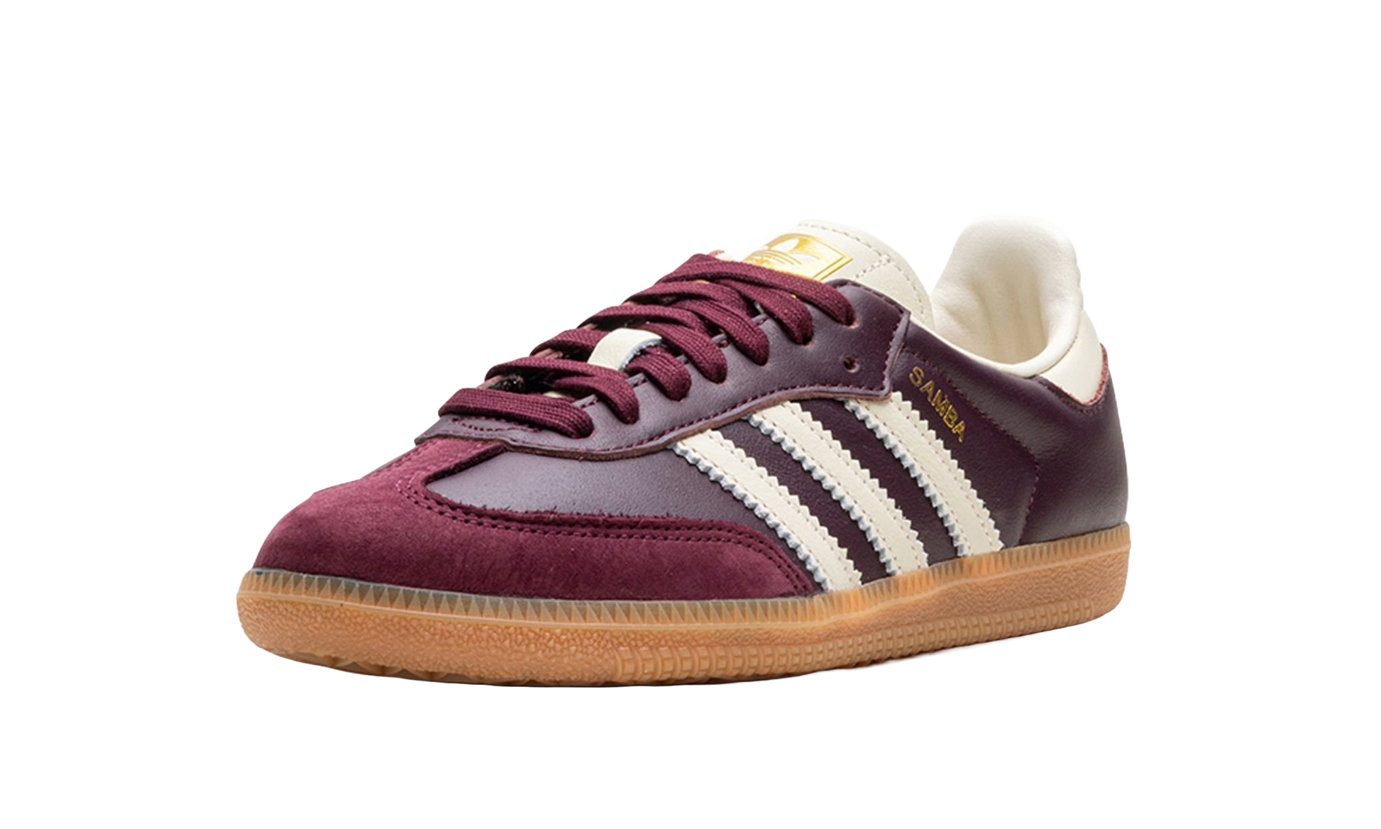 Adidas Samba OG Maroon Gold Metallic Bordeaux