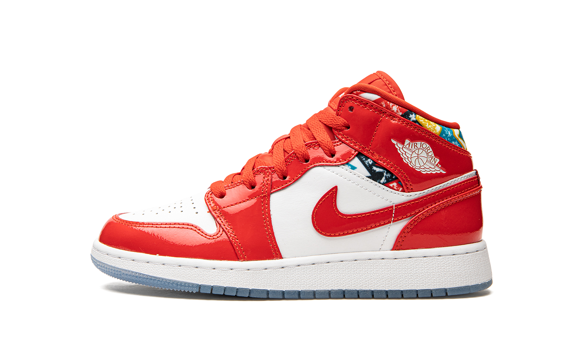 Air Jordan 1 Mid Barcelona Sweater Red Patent (GS) 2