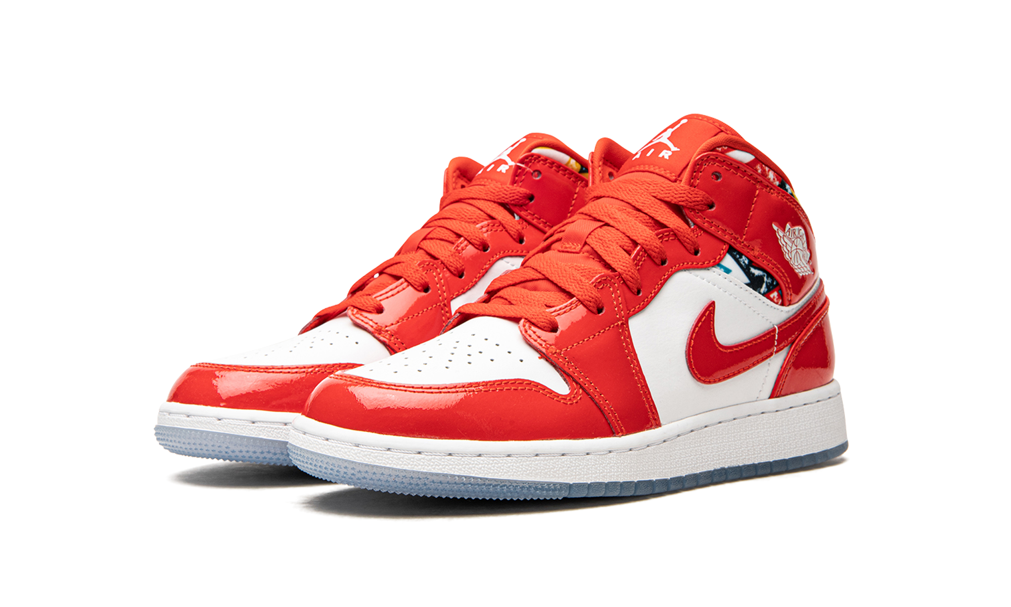 Air Jordan 1 Mid Barcelona Sweater Red Patent (GS) 3