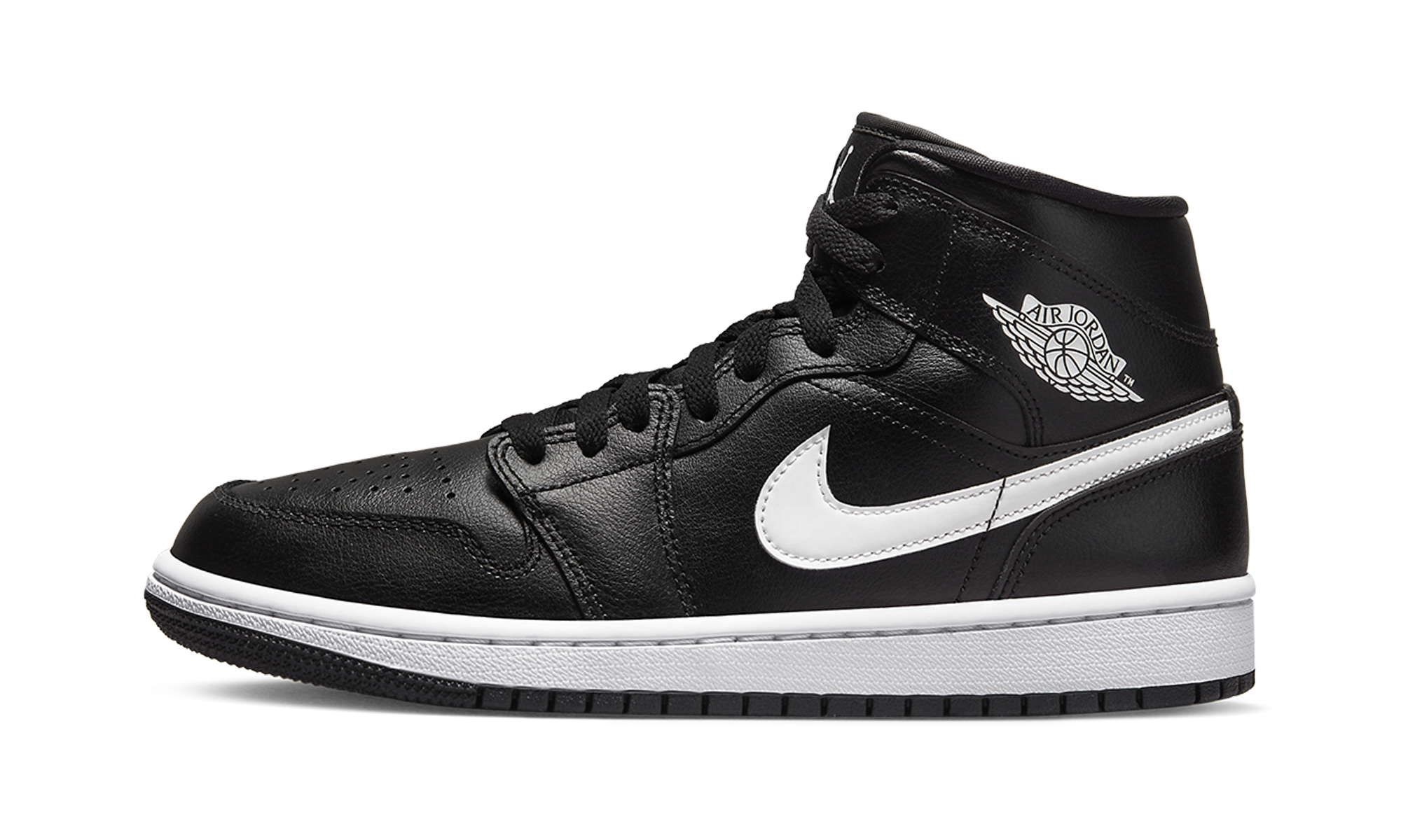 Air Jordan 1 Mid Black White (W) 1