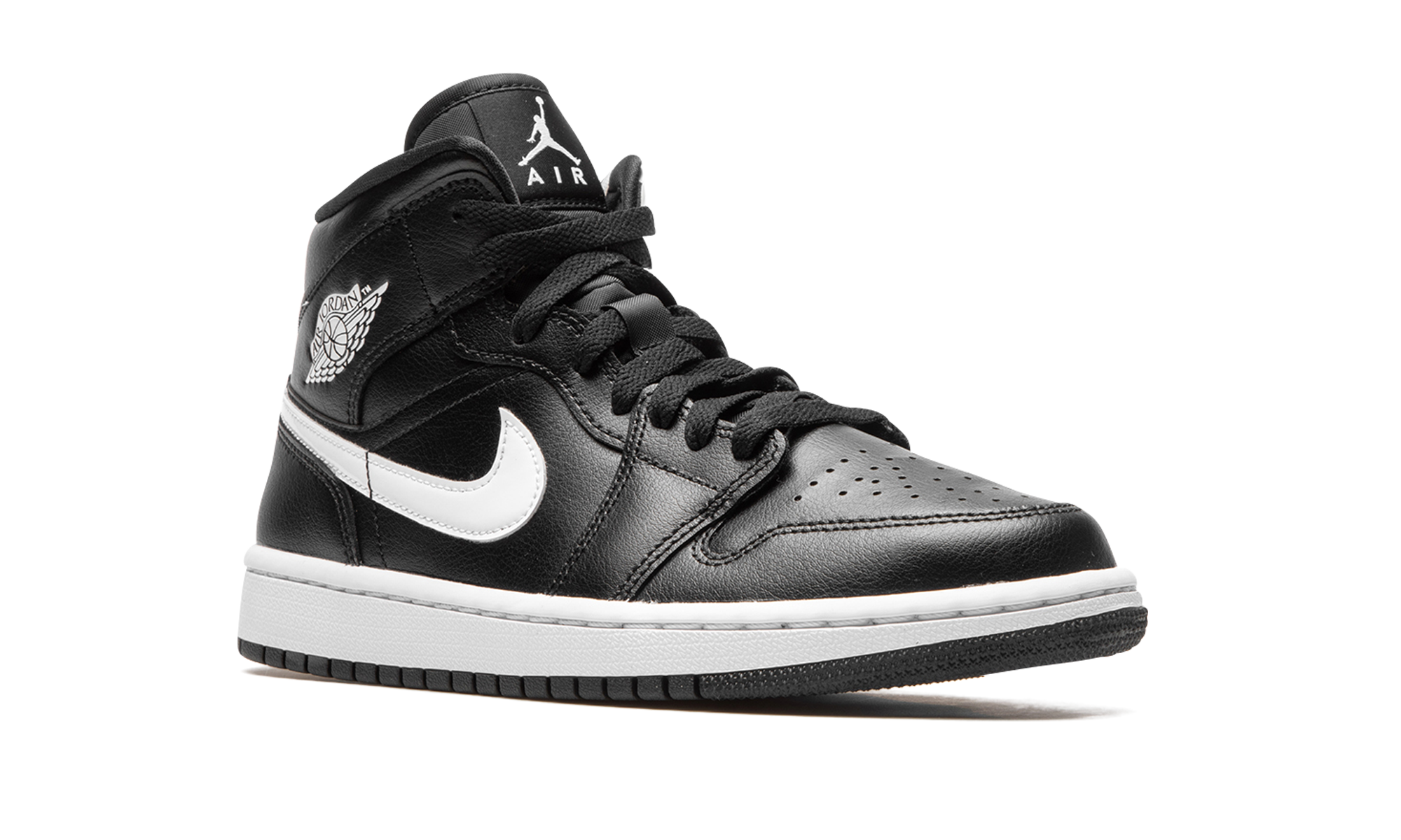 Air Jordan 1 Mid Black White (W) 2