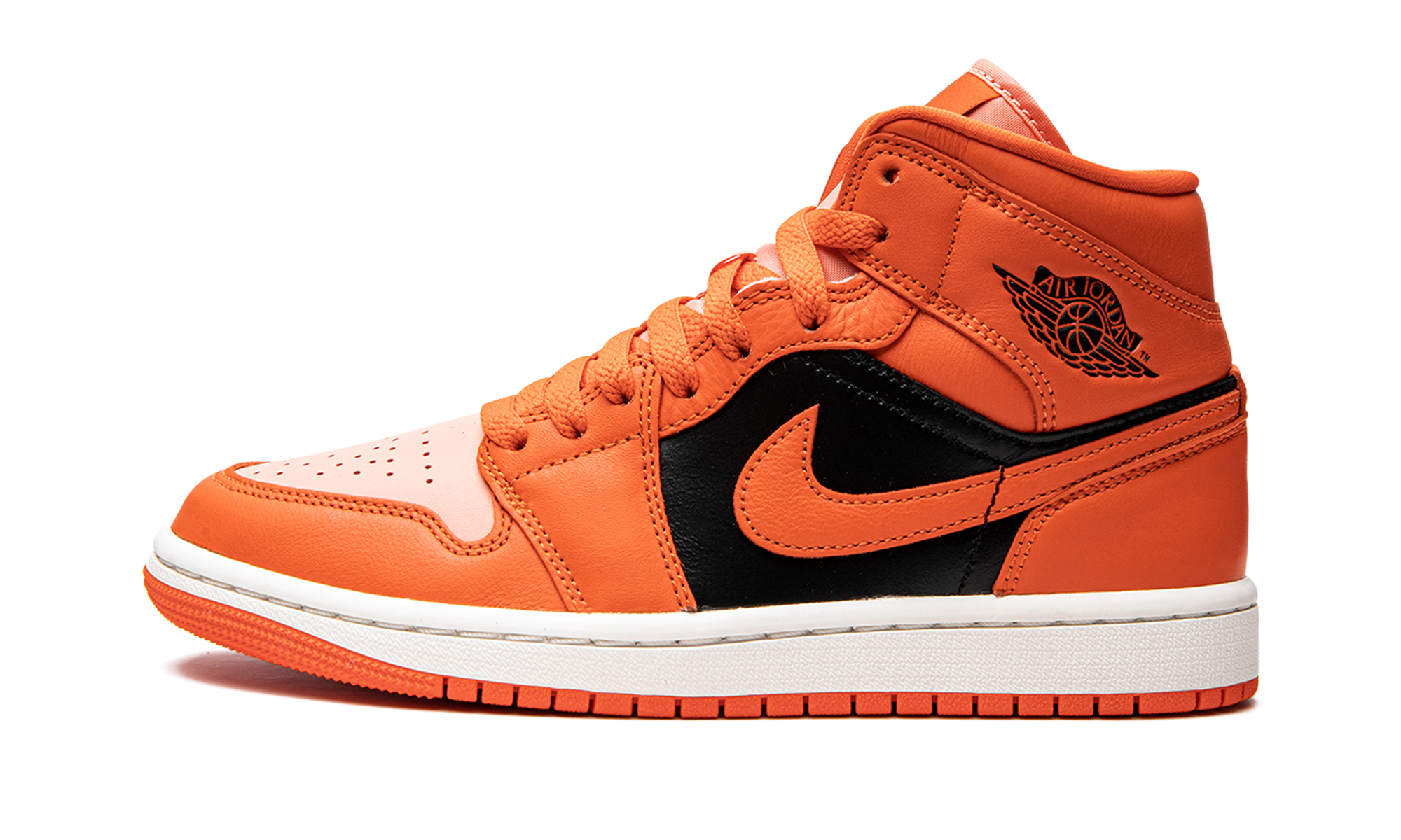 Air Jordan 1 Mid Orange Black 1