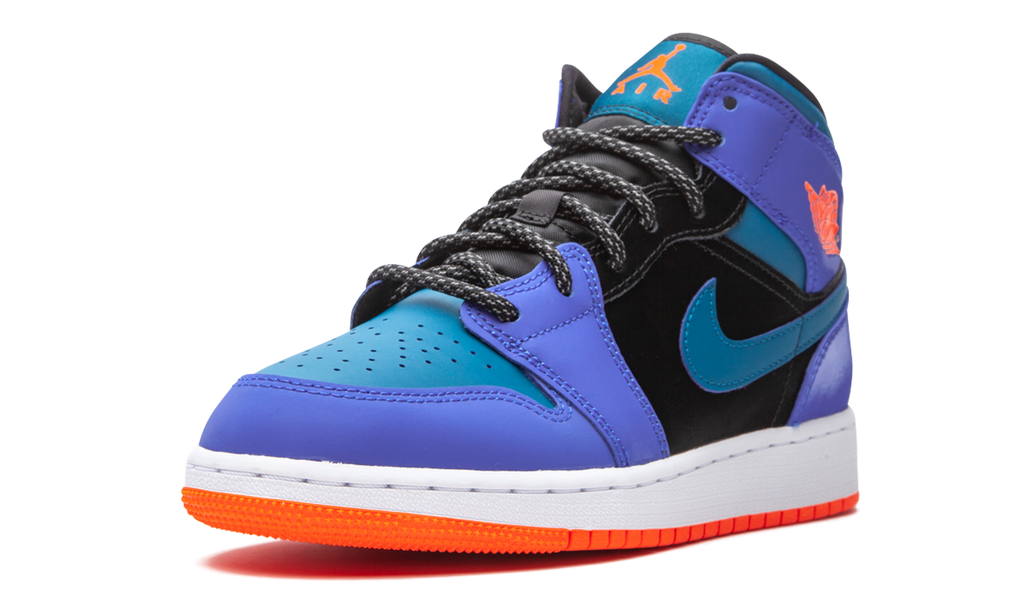 Air Jordan 1 Mid Racer Blue Green Abyss (GS) 4