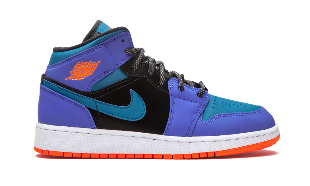 Air Jordan 1 Mid Racer Blue Green Abyss (GS) 6