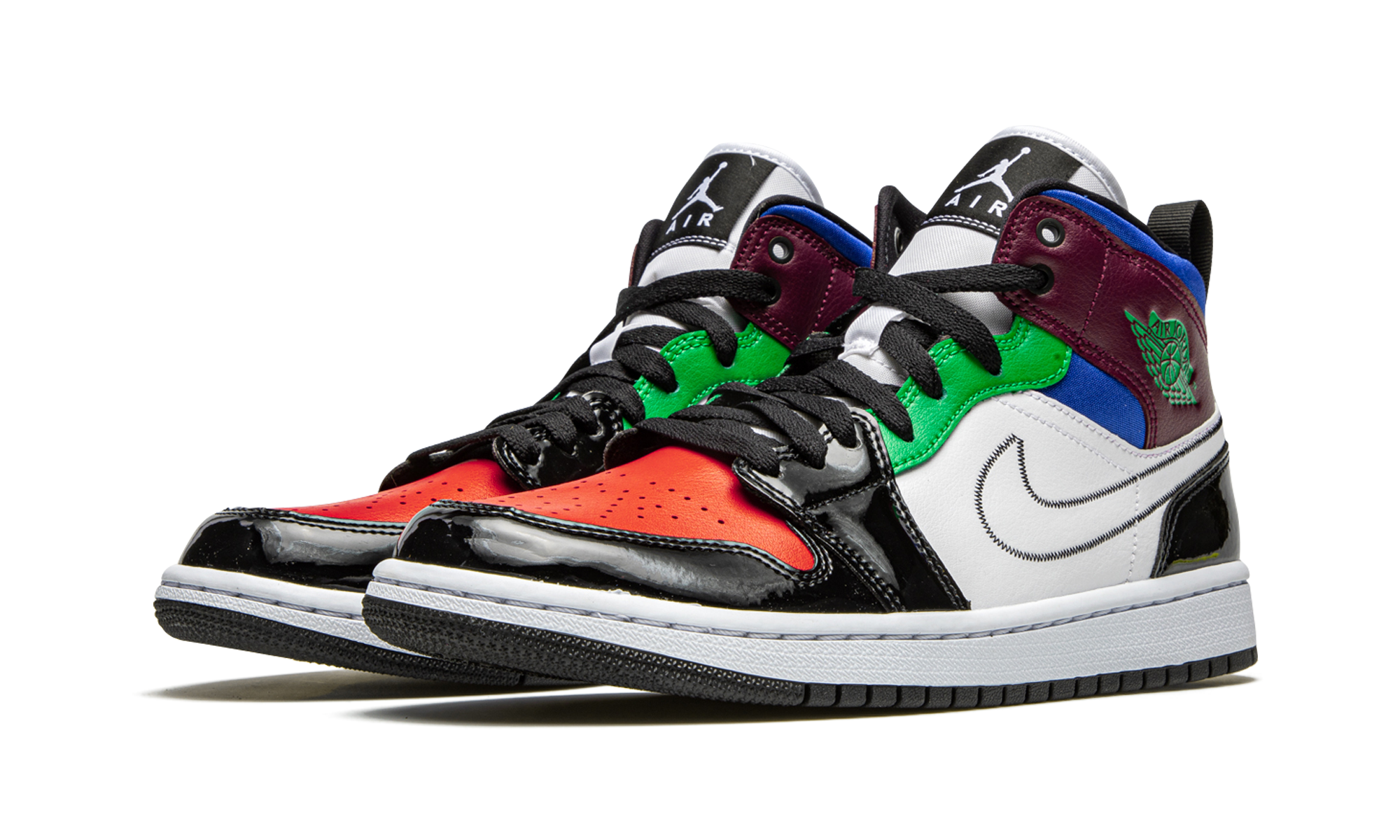 Air Jordan 1 Mid SE Black White Multi-Color (W) 3