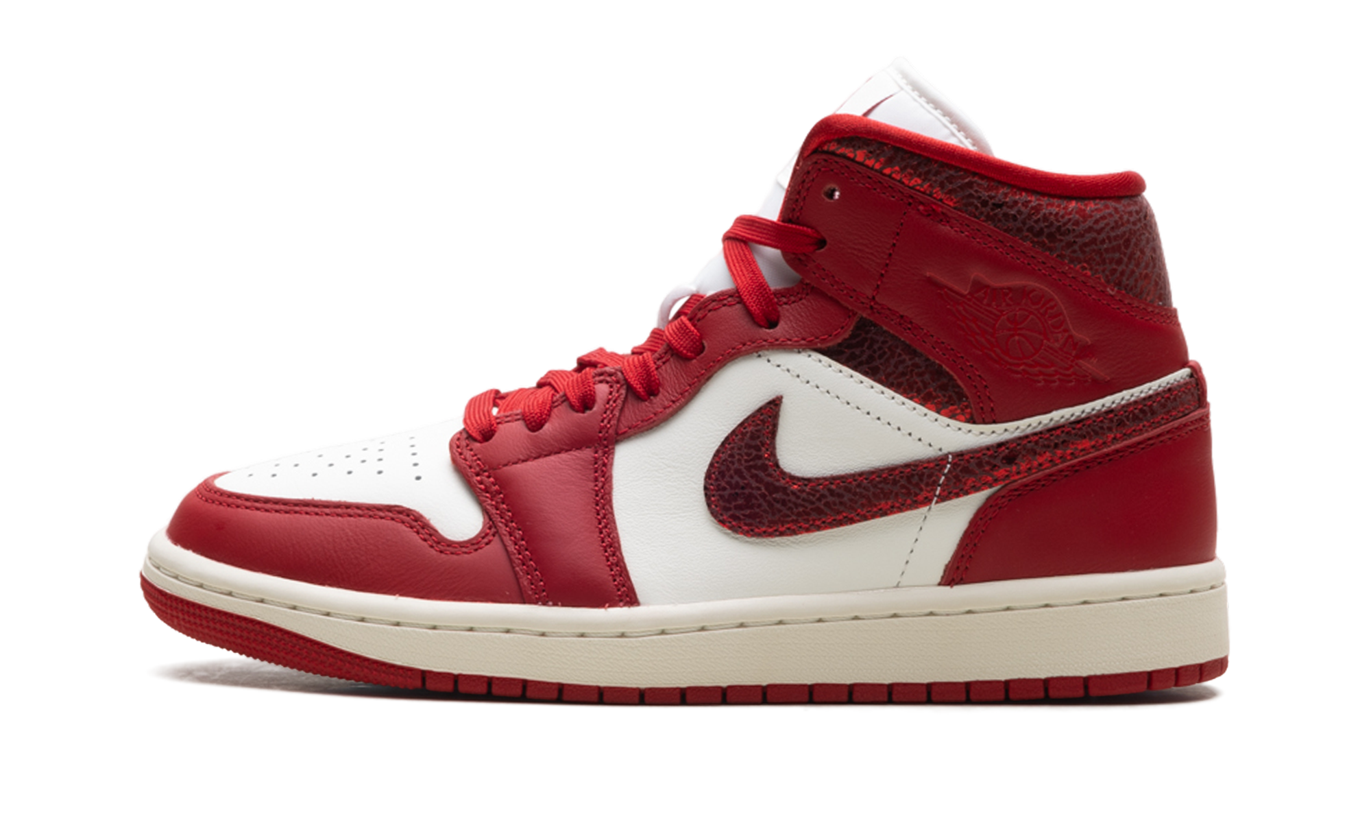 Air Jordan 1 Mid SE Red Cracked Leather (W) 1