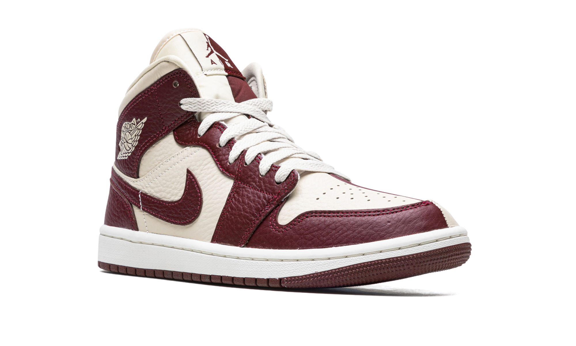 Air Jordan 1 Mid Split Beach Cherrywood Red 2