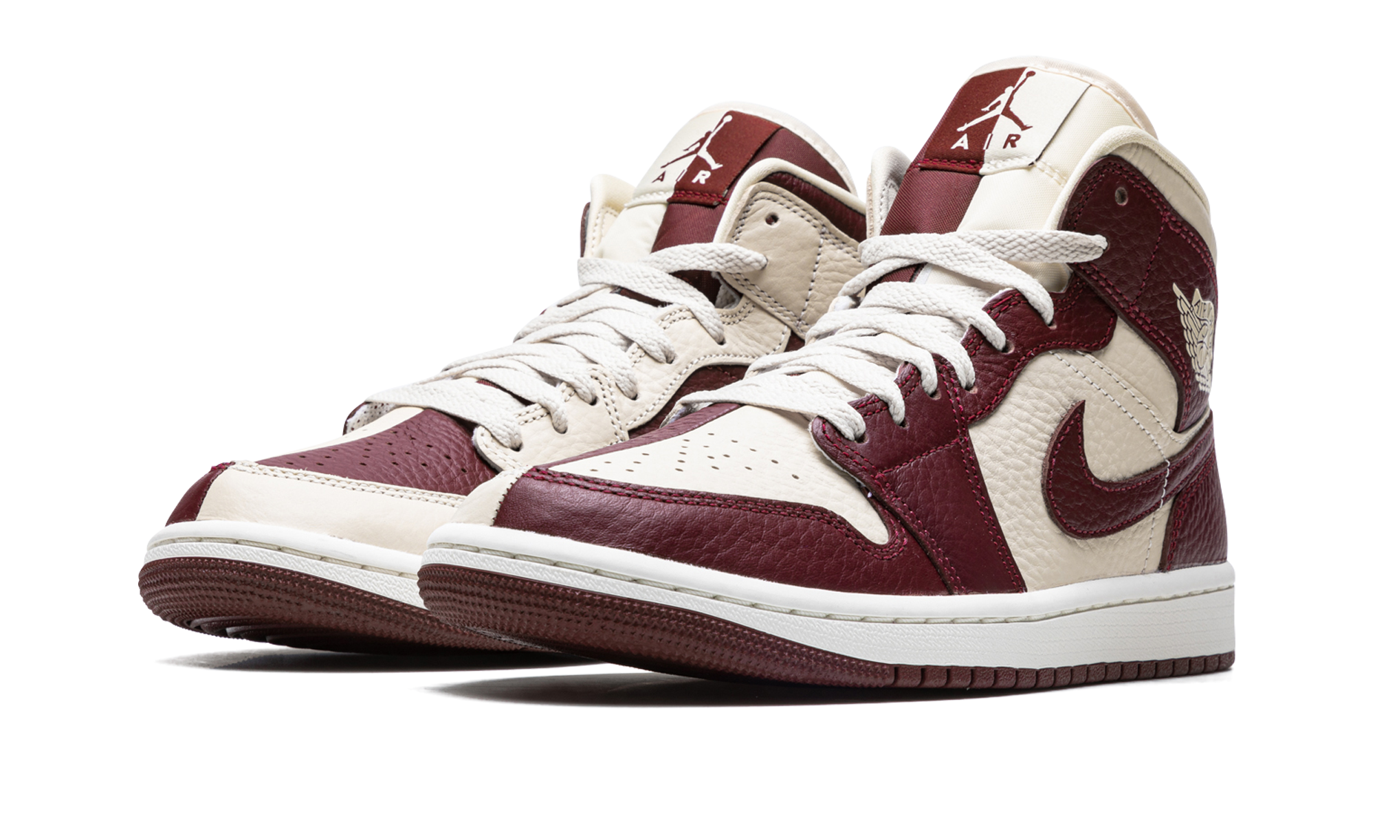 Air Jordan 1 Mid Split Beach Cherrywood Red 3